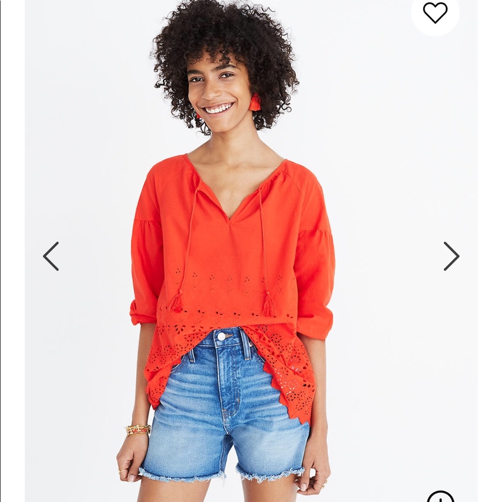 Madewell eyelet lattice top.
